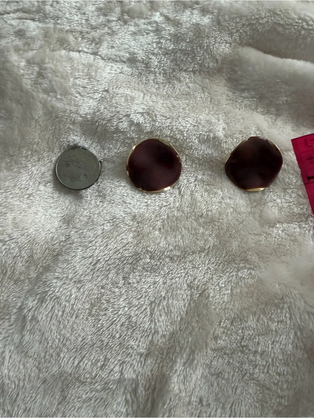 Vintage Hot Chocolate Brown Gold Tone Pierced Earrings Round